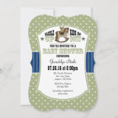 Sage Olive Blue Cowboy Baby shower Invitation Kaart (Voorkant)