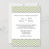Sage Olive Chevron Magnetic Wedding Invitation Magnetische Uitnodiging (Voorkant)