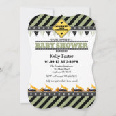 Sage Olive Construction Baby shower Invitation Kaart (Voorkant)