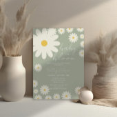 Sage Olive Daisy Bloemen Baby in Bloom Shower Kaart