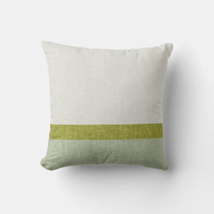 Sage Olive en Light Green Striped Textured Modern Kussen