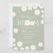 Sage Olive Floral Daisy Baby in Bloom Shower Kaart (Voorkant)