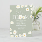 Sage Olive Floral Daisy Baby in Bloom Shower Kaart (Staand voorkant)