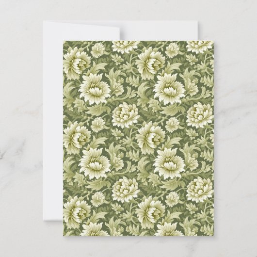 Sage Olive Green Botanical Arch Script Wedding Kaart (Achterkant)