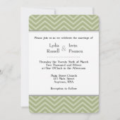 Sage Olive Green Chevron Wedding Invitation Kaart (Voorkant)