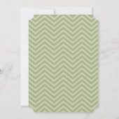 Sage Olive Green Chevron Wedding Invitation Kaart (Achterkant)