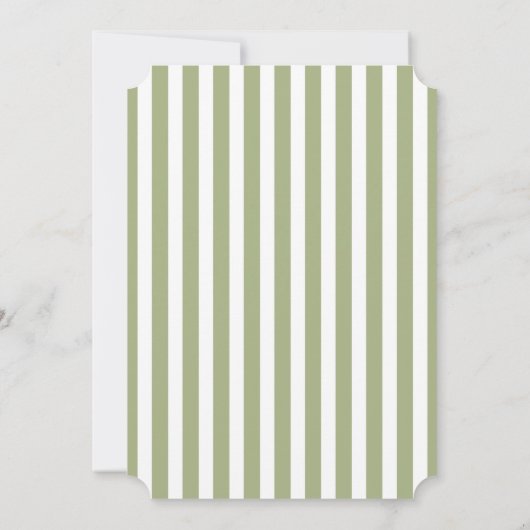 Sage Olive Green Grey Nautical Wedding Invitation Kaart (Achterkant)