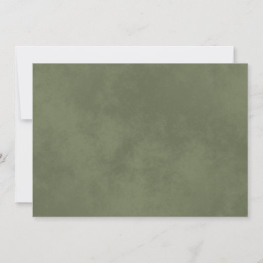 Sage & Olive Green Leaves & Photo Rustic Wedding Save The Date (Achterkant)