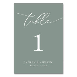 Sage Olive Green Minimalist Wedding | Aangepast ev Kaart