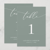 Sage Olive Green Minimalist Wedding | Aangepast ev Kaart (Voorkant / Achterkant)