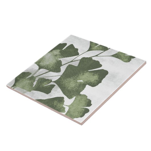 Sage Olive Green Painterly Botanical Art 04 Tegeltje (Zijkant)