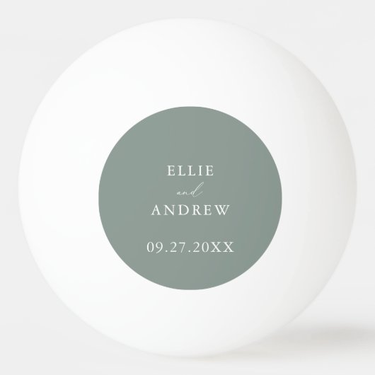 Sage Olive Green Wedding gepersonaliseerd Pingpongbal (Voorkant)