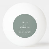 Sage Olive Green Wedding gepersonaliseerd Pingpongbal (Achterkant)