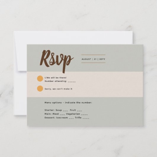 Sage Olive RSVP om Rustieke Herfst uitnodigingen t (Voorkant)