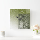 Sage Olive Tree Vierkante Klok (Huis)