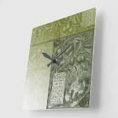 Sage Olive Tree Vierkante Klok (Hoek)