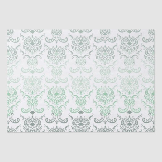 Sage Ombre Damask Tissue Paper Tissuepapier (Voorkant)