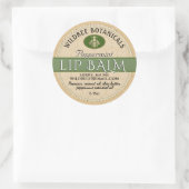 Sage op Kraft Beeswax Lip Balm met Dotted Border Ronde Sticker (Tas)
