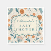 Sage Orange Botanical Baby Shower Servet (Voorkant)