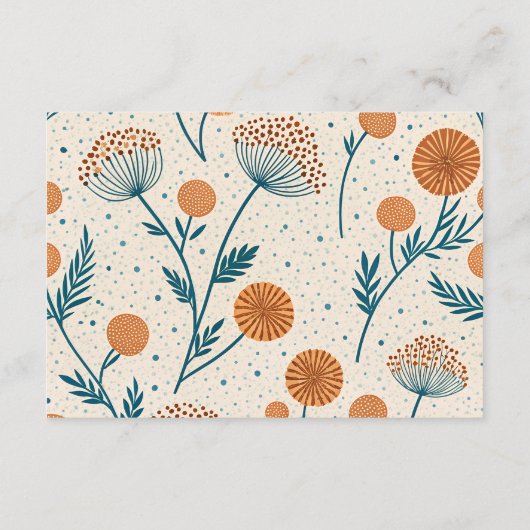 Sage Orange Botanical Diapper Raffle Informatiekaartje (Achterkant)