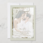 Sage Paar Foto Engagement Party Uitnodiging (Voorkant)