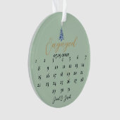 Sage Pagoda Kerstboom Verloving Kalender Ornament (voorkant)