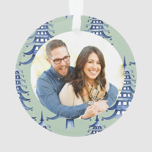 Sage Pagoda Kerstboom Verloving Kalender Ornament (achterkant)