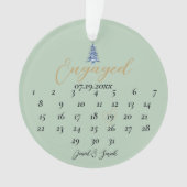 Sage Pagoda Kerstboom Verloving Kalender Ornament (voorkant)
