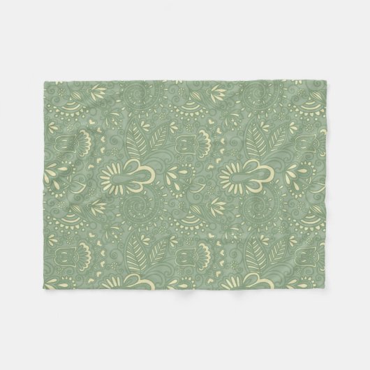 Sage Paisley Fleece Deken (Voorkant (Horizontaal))