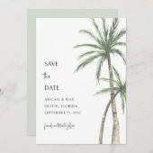 Sage Palm Tree Destination De datum opslaan Save The Date (Voorkant / Achterkant)
