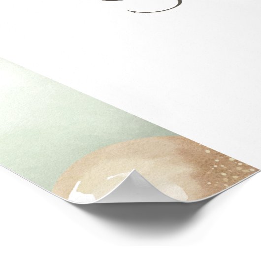 Sage Pampas Gras Boog Baby Shower Ontvangstbord Poster (Hoek)