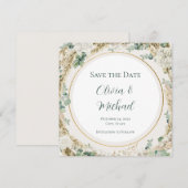 Sage Pampas Gras Save-the-Date | Aanpasbaar Save The Date (Voorkant / Achterkant)