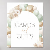 Sage Pampas Grass Arch Baby shower Kaarten en gesc Poster (Voorkant)