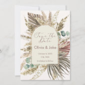 Sage Pampas Grass Bewaar de datum | Boho Rustic Save The Date (Voorkant)