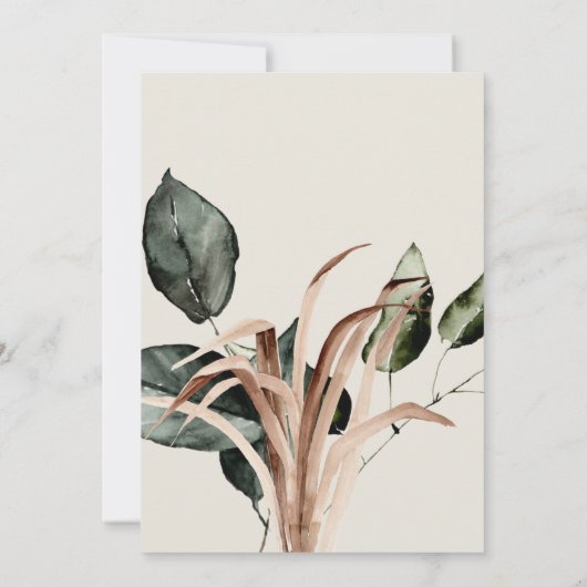 Sage Pampas Grass Boho Bridal Shower Kaart (Achterkant)