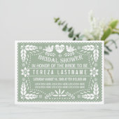 Sage papel picado houdt van vrijgezellenfeest voor kaart (Staand voorkant)