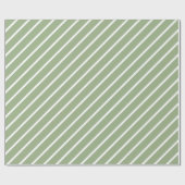 Sage-papier met groene en witte streping cadeaupapier (Vlak)