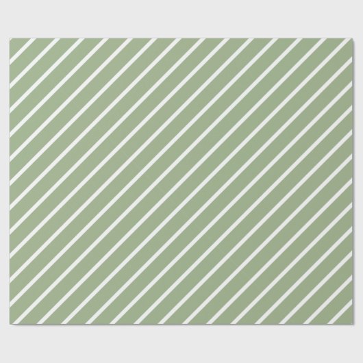 Sage-papier met groene en witte streping cadeaupapier (Vlak)