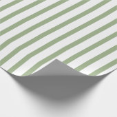 Sage-papier met groene en witte streping cadeaupapier (Hoek)