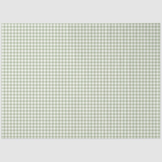 Sage-papier voor groen en wit gingham-patroonpapie tissuepapier (Voorkant)