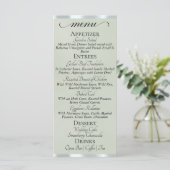 Sage Parel/Zilver - Monogram & Bedankmenu Menu (Staand voorkant)