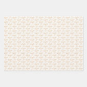 Sage Peach Plaid Bow Elegant Neutraal Baby shower Inpakpapier Vel (Voorkant 2)