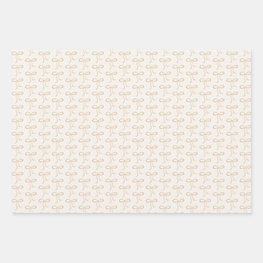 Sage Peach Plaid Bow Elegant Neutraal Baby shower Inpakpapier Vel (Voorkant 2)