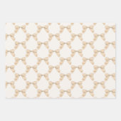 Sage Peach Plaid Bow Elegant Neutraal Baby shower Inpakpapier Vel (Voorkant)