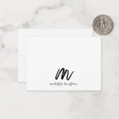 Sage Penseel Geschilderde Stijl Monogram Script Na Notitiekaartje (Voorkant / Achterkant in situ)