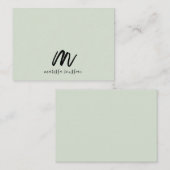Sage Penseel Geschilderde Stijl Monogram Script Na Notitiekaartje (Voorkant / Achterkant)