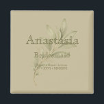 Sage Personalized Bridesmaid Shot Glass Magneet<br><div class="desc">Celebrate your bridal party with this elegant personalized bridesmaid shot glass, featuring a custom name design set against a sophisticated sage green background. This stylish and meaningful keepsake makes a perfect gift for bridesmaids, maid of honor, or any special member of your wedding party. The minimalist design combines a refined...</div>