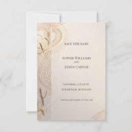 Sage Perzik Botanische Save The Date Kaart