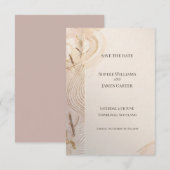 Sage Perzik Botanische Save The Date Kaart (Voorkant / Achterkant)