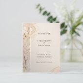 Sage Perzik Botanische Save The Date Postkaart (Staand voorkant)